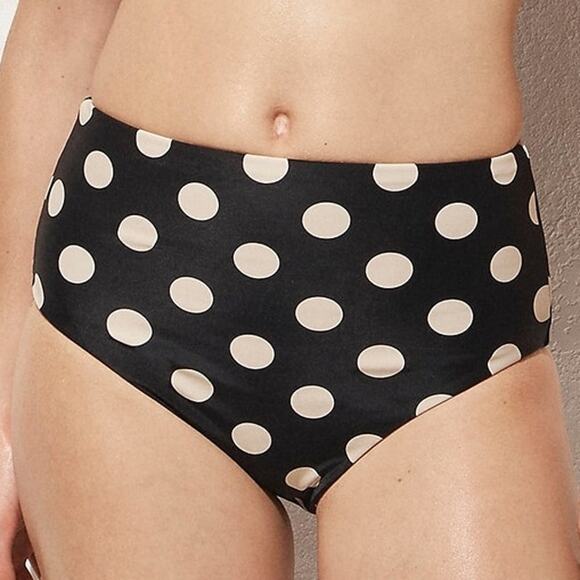 J.Crew Hallie Reversible bikini bottom dot & stripe print High Rise Casual S - Picture 1 of 6